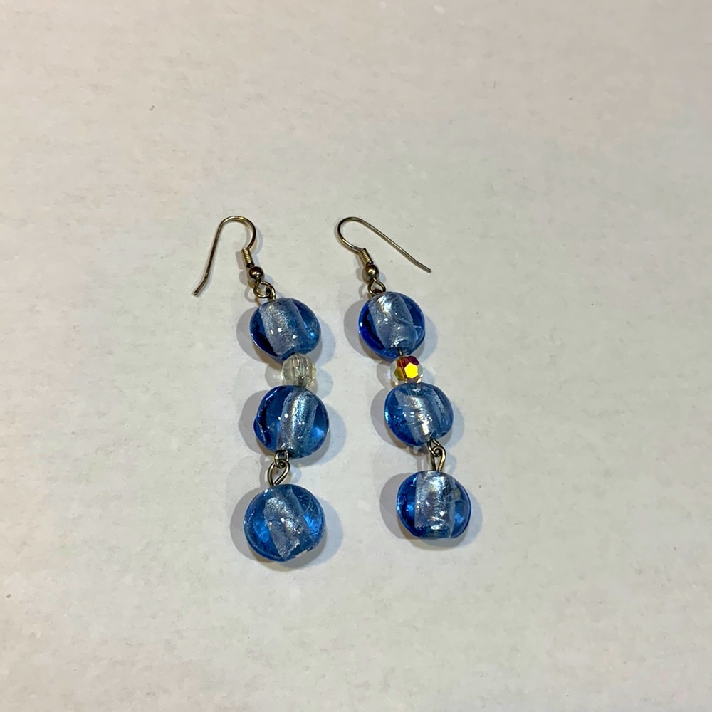 Blue handmade earrings